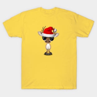 Baby Deer Wearing a Santa Hat T-Shirt